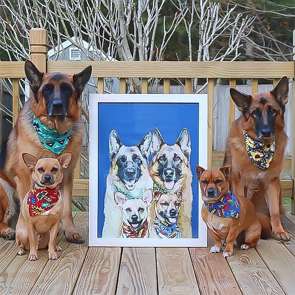 Custom Pet Art Framed Print