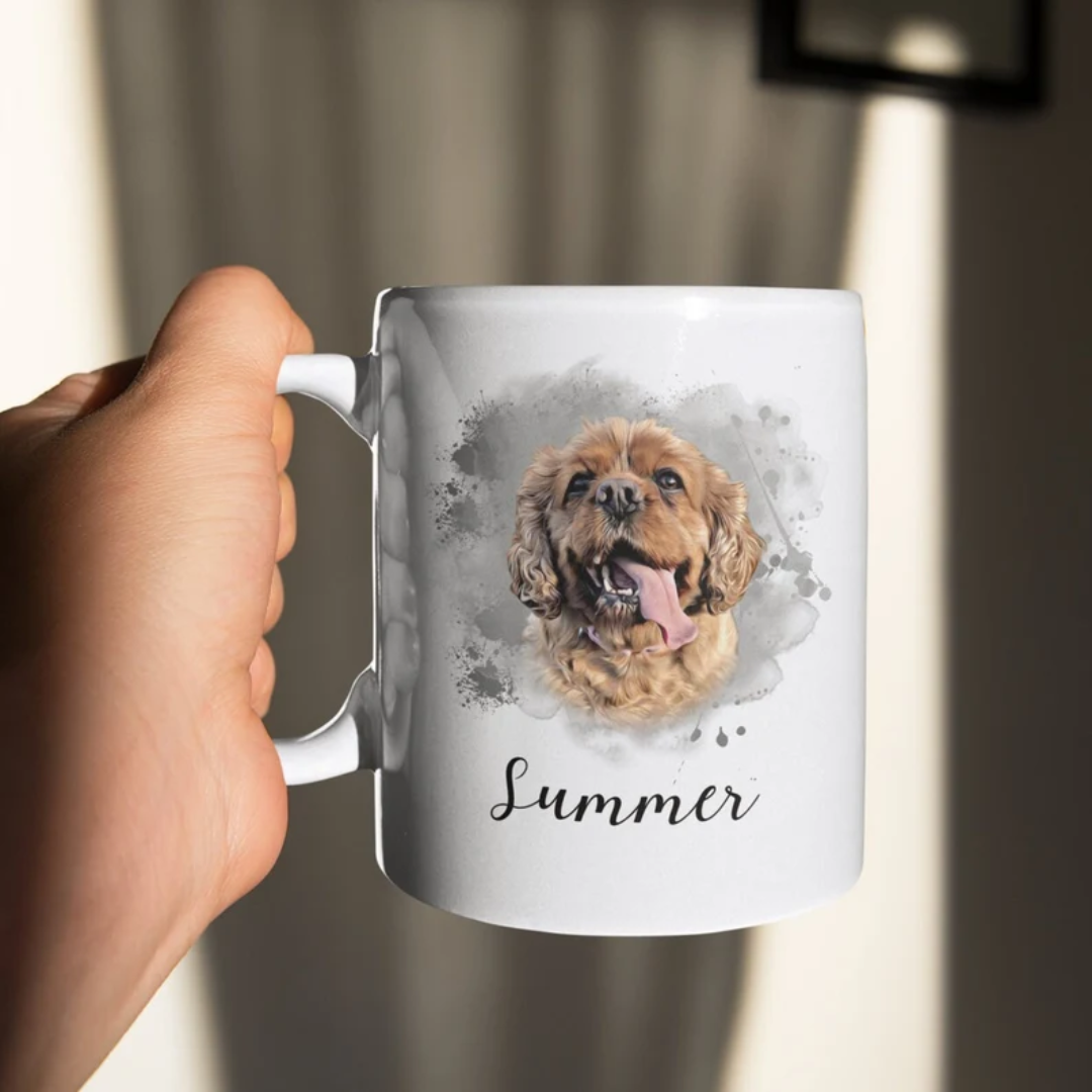 Custom Pet Digital Portrait Coffee Mug